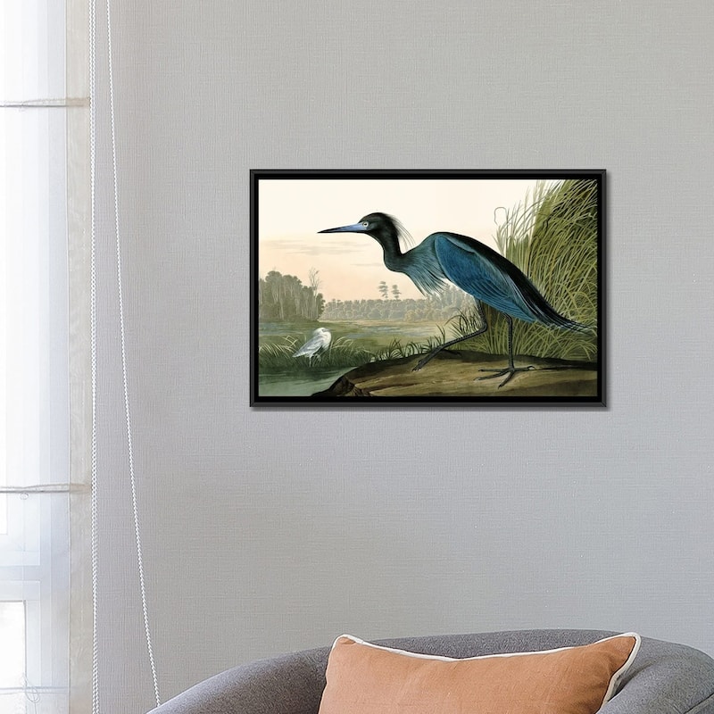 iCanvas "Blue Crane" by Piddix Framed Canvas Print