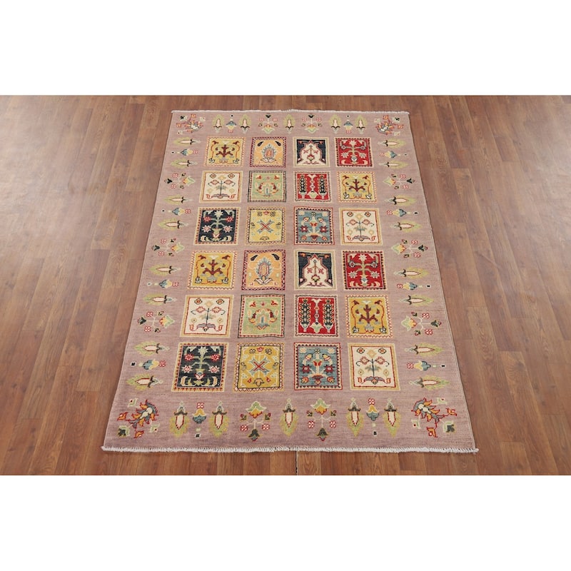 Garden Design Kazak Oriental Accent Rug Handmade Wool Carpet - 3'11" x 5'11"