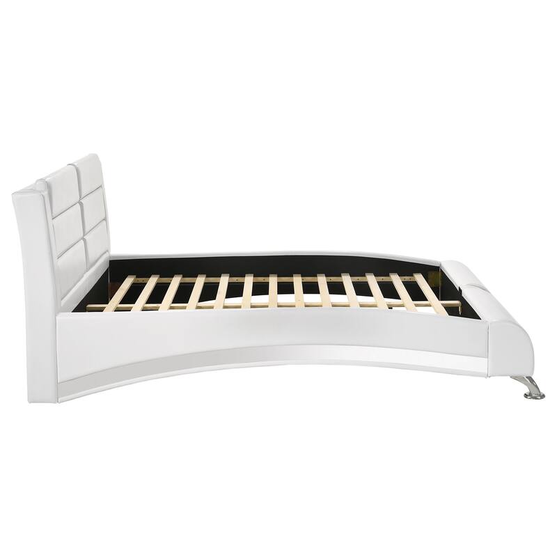 Jeremaine Contemporary Upholstered Sleigh Bed Black