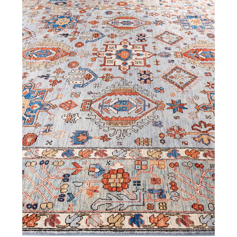 Serapi One-of-a-Kind Hand-Knotted Area Rug - Gray - 9' 0" x 12' 0"