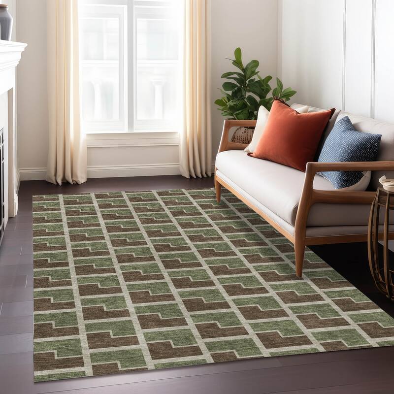 Machine Washable Indoor/ Outdoor Modern Cody Chantille Rug