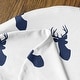 preview thumbnail 4 of 4, Woodland Deer Collection Boy Baby Cocoon and Beanie Hat Sleep Sack - 2pc Set - Navy Blue and White Forest Animal Stag Antler