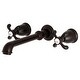 preview thumbnail 3 of 13, French Country 3-Hole Wall Mount Roman Tub Faucet Oil Rubbed Bronze