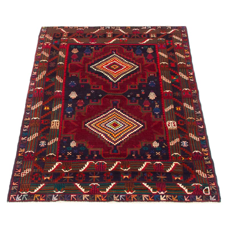 Teimani Red Rug 3'8" x 6'1" - 3'8 x 6'1