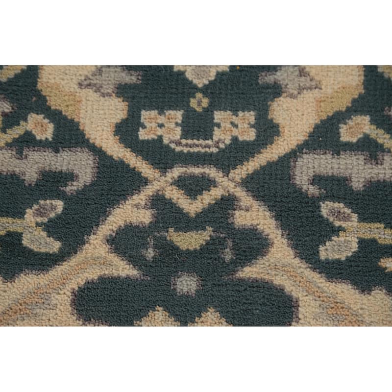 Teal Oushak Oriental Runner Rug Handmade Wool Carpet - 2'8" x 9'9"