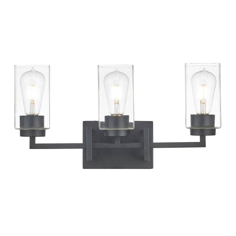 3 Light Matte Black Vanity Light