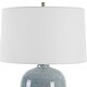 preview thumbnail 3 of 3, Glossy Ceramic Table Lamp with Tapered Shade - 27" - Blue and White