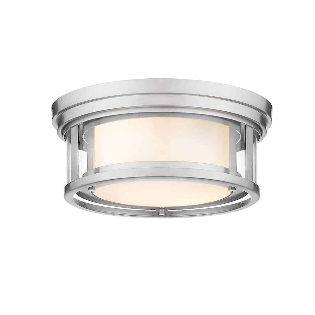 Bellevue Sylvia 2 Light 12" Wide Flush Mount Drum Ceiling Fixture