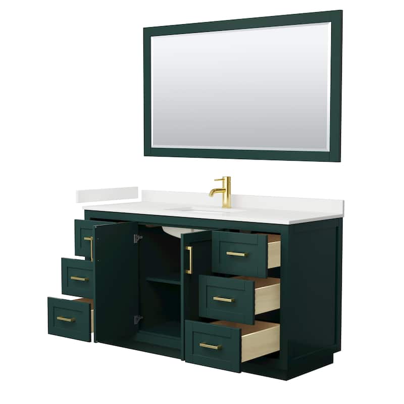Miranda 60-inch Single Vanity, Quartz Top, 58-inch Mirror