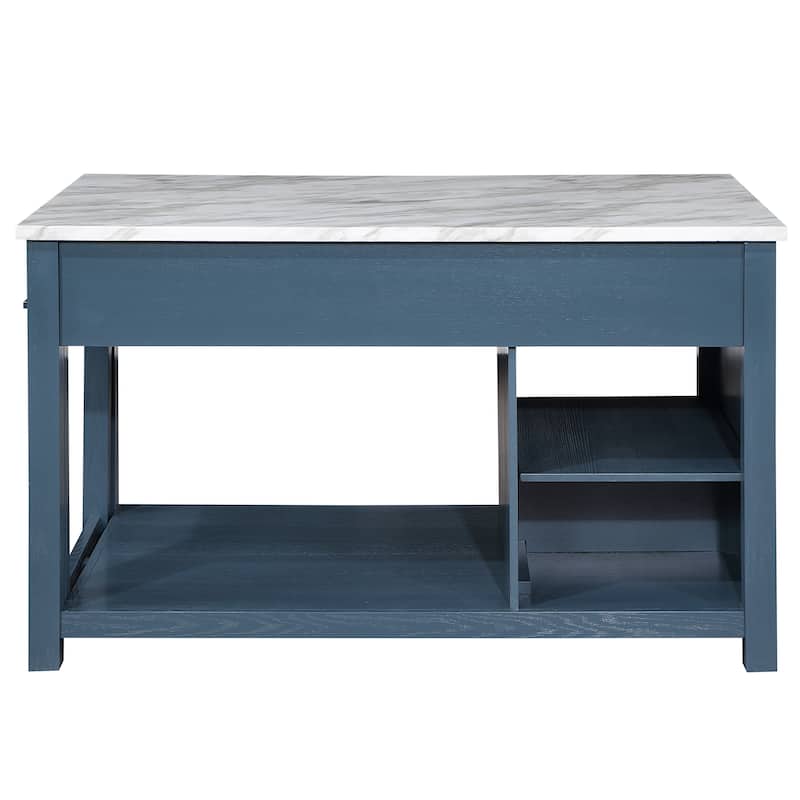 Graneger Farmhouse Wood Multi-Storage Kitchen Island by Furniture of America