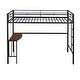 preview thumbnail 7 of 13, Minimally Designed Twin Size Metal Loft Bed Kids Bed with Studying Desk,Ladder and Guardrails