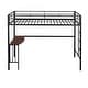 preview thumbnail 7 of 13, Twin Loft Bed with Built-in Desk and Guardrails, Black