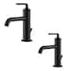 KRAUS Ramus Single Handle Bathroom Sink Faucet w/ Lift Rod Drain - Matte Black (Pack of 2)
