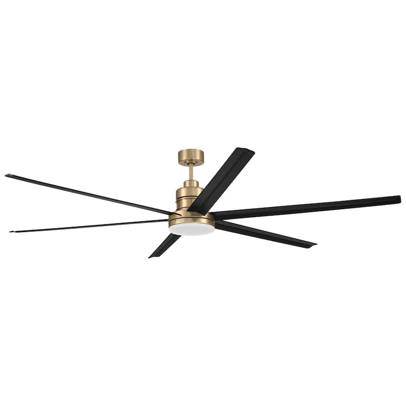 Craftmade MND806-NWF Mondo 80" 6 Blade Indoor / Outdoor LED Ceiling - Satin Brass / Flat Black