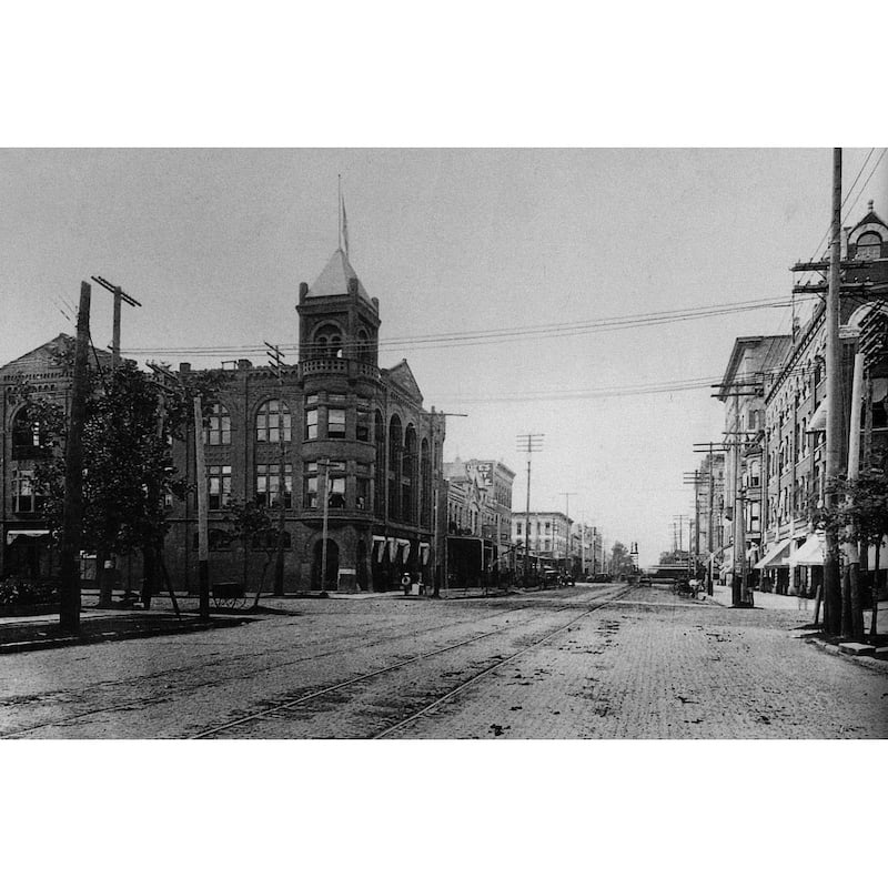 Houston Light Guard Armory Black and White Gallery Wrapped Canvas Bed