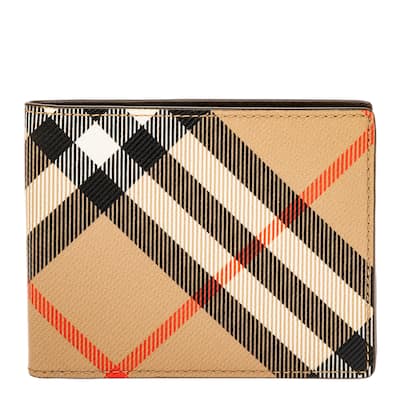 Burberry Men's Check Slim Bifold Wallet