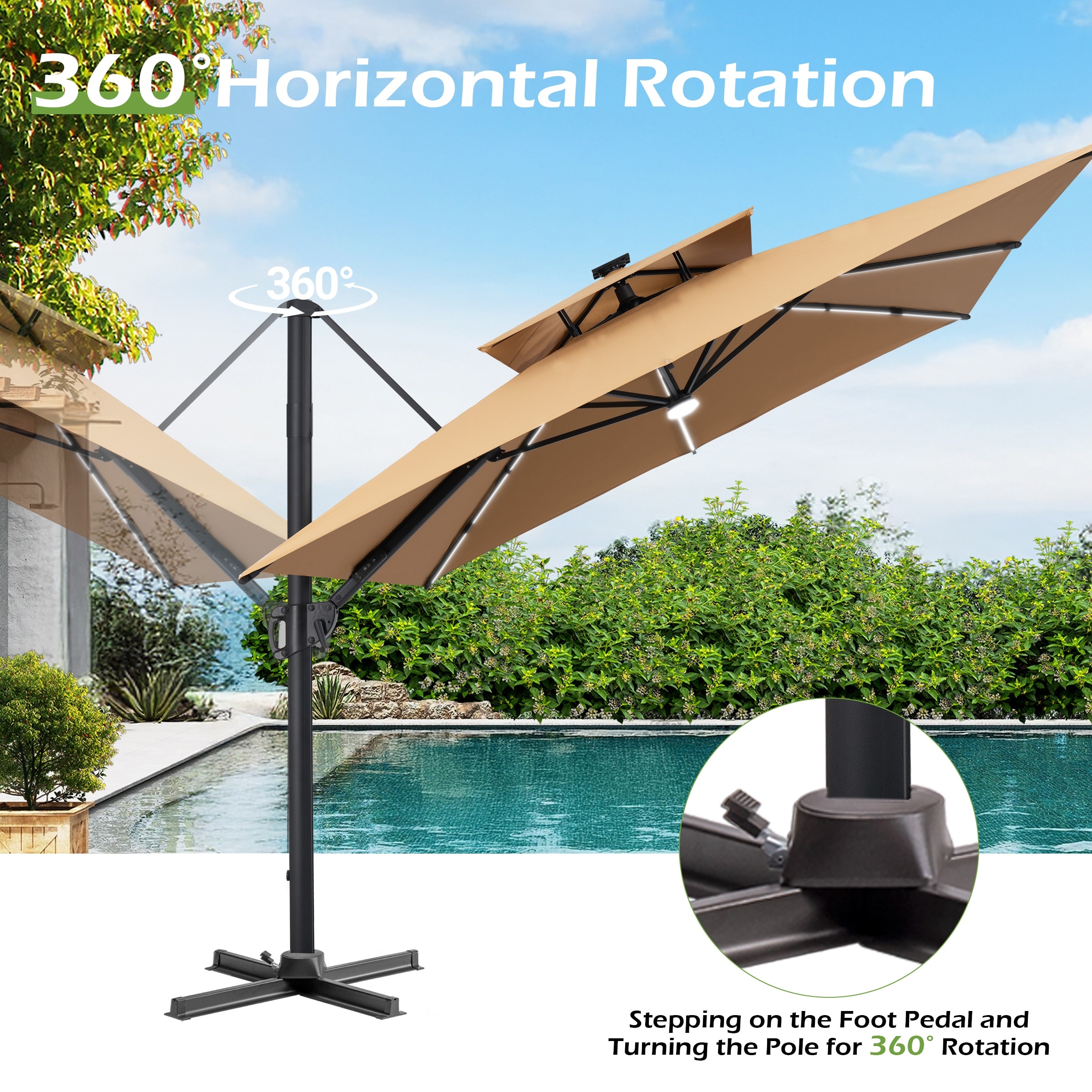 abba patio solar umbrella tilt 9 ft 9FT Lyon Outdoor Patio Outdoor Table Umbrella with Push Button and Crank Market Umbrella 8 Sturdy Ribs UV Protection Waterproof for Garden Deck Backyard Pool, Navy Blue or rectangle table with 4 to 6 chairs Abba Patio 9FT Outdoor Market