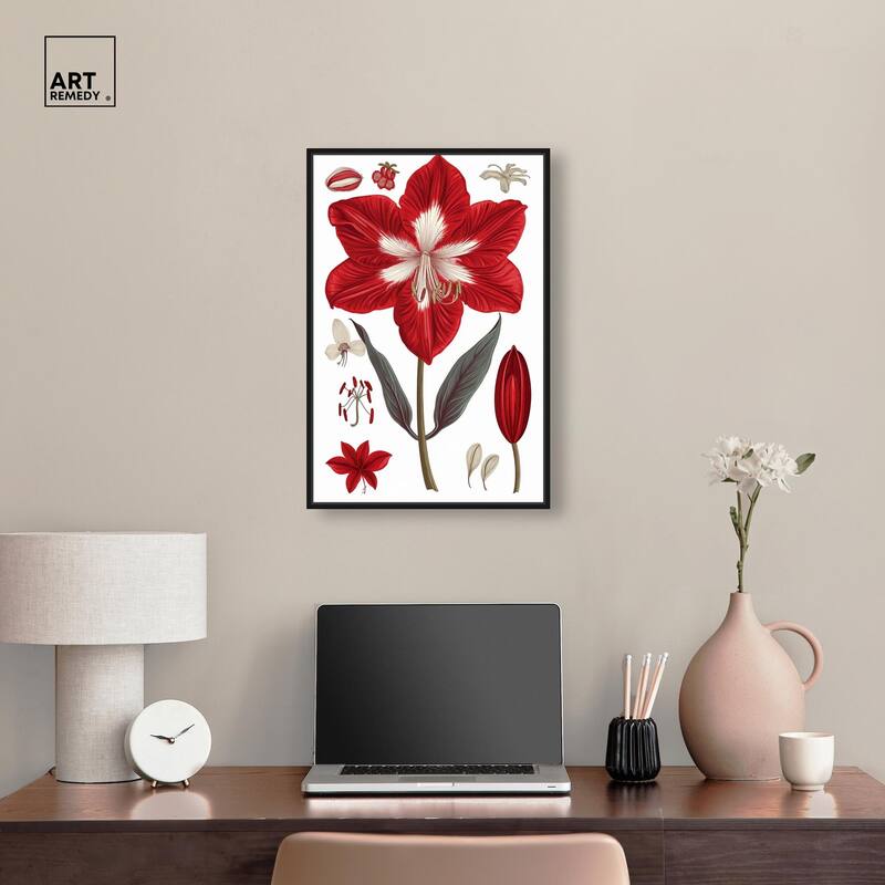 Amaryllis Anatomy Canvas by Art Remedy