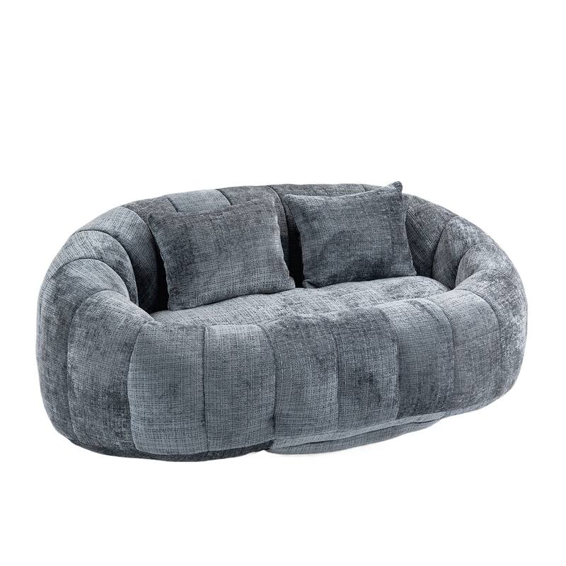 HOMEFUN Chenille Upholstered Durable Comfort Lounger High Back Bean Bag Loveseat Sofa
