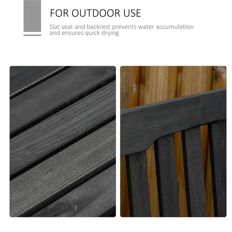 Fir Wood 2-Seater Outdoor Glider Garden Bench Smooth Rocking - 48.75" W x 30" D x 37.5" H