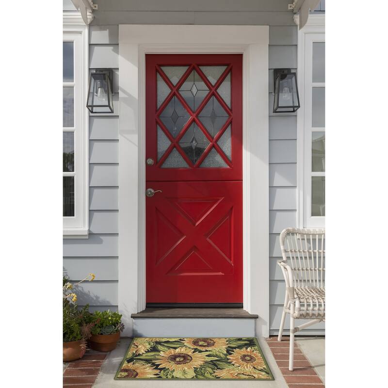 Liora Manne Esencia Sunflowers Indoor/Outdoor Mat - 2' x 2'10"