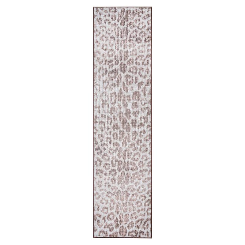 My Magic Carpet Miya Leopard Brown Machine Washable Rug