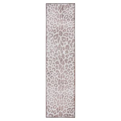 My Magic Carpet Miya Leopard Brown Machine Washable Rug