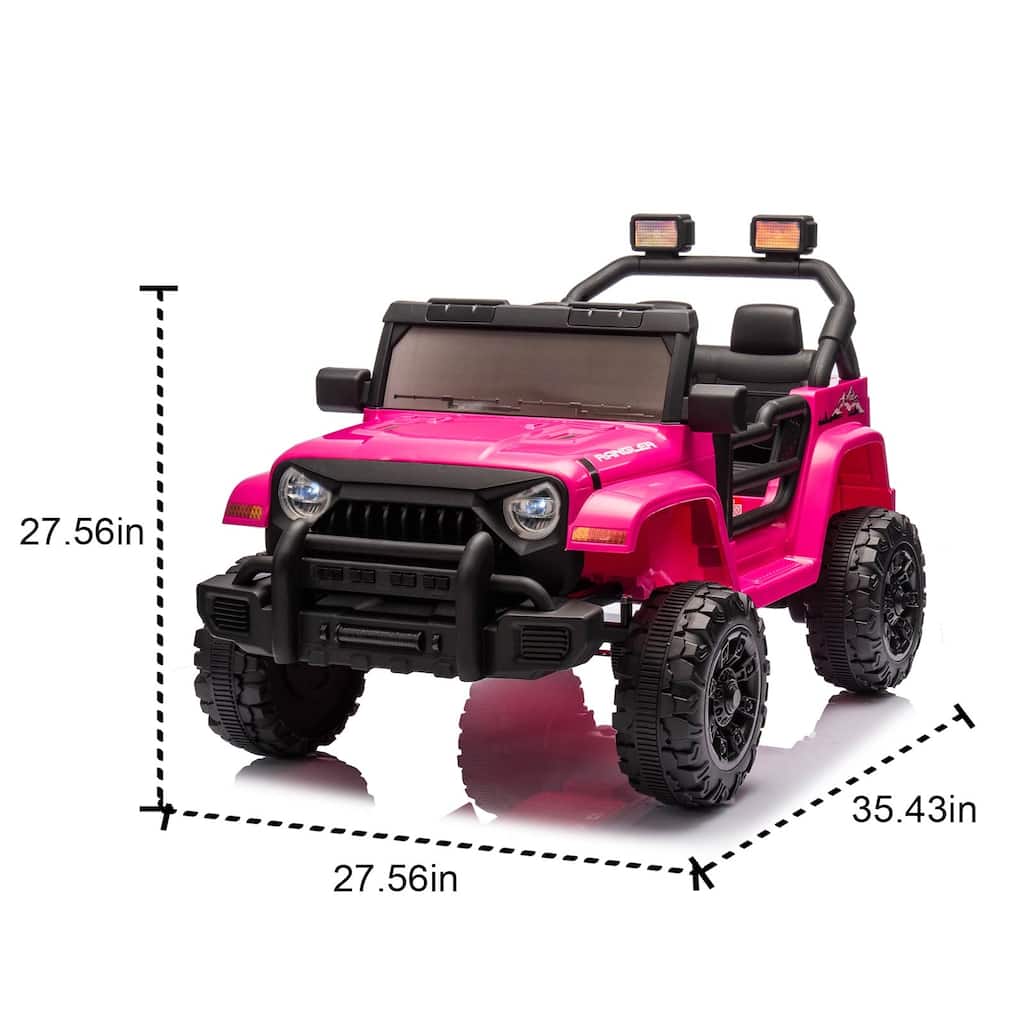 Dual-Drive 12V Kids Electric Car with Music, LED Lights, and MP3, Remote Control, Ages 3-8