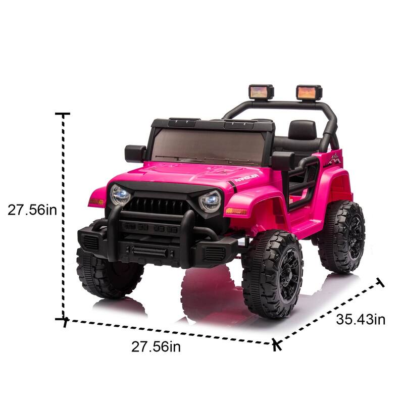 Kids Electric Ride-On Car with Remote, 12V, Bluetooth, Four-Wheel Suspension, Ages 3+ - Pink