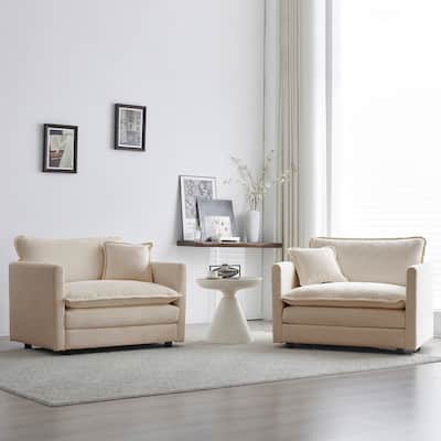 Chenille Accent Chair Set of 2, Comfy Reading Chair, Cozy Armchair for Living Room, Bedroom, Family Room, Reading Nook