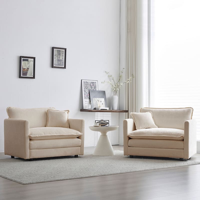 Cloud Chenille Upholstered Modular Sectional Sofa with DIY Combination Design