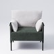 preview thumbnail 27 of 28, Two-Tone Upholstered Accent Chair with Wrapped Armrests