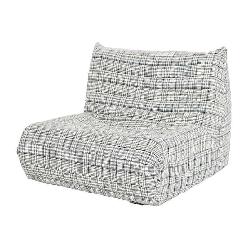 Premium Up-Cycled Memory Foam Chair, Ergonomic Design with Quilted Removable Cover, 70's Bean Bag Chair Alternative