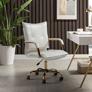 Zarina Modern Faux Leather Swivel Office Desk Chair with Height-adjustable by HULALA HOME