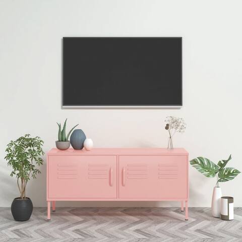 TV Cabinet Pink 41.3"x13.8"x11.8" Steel