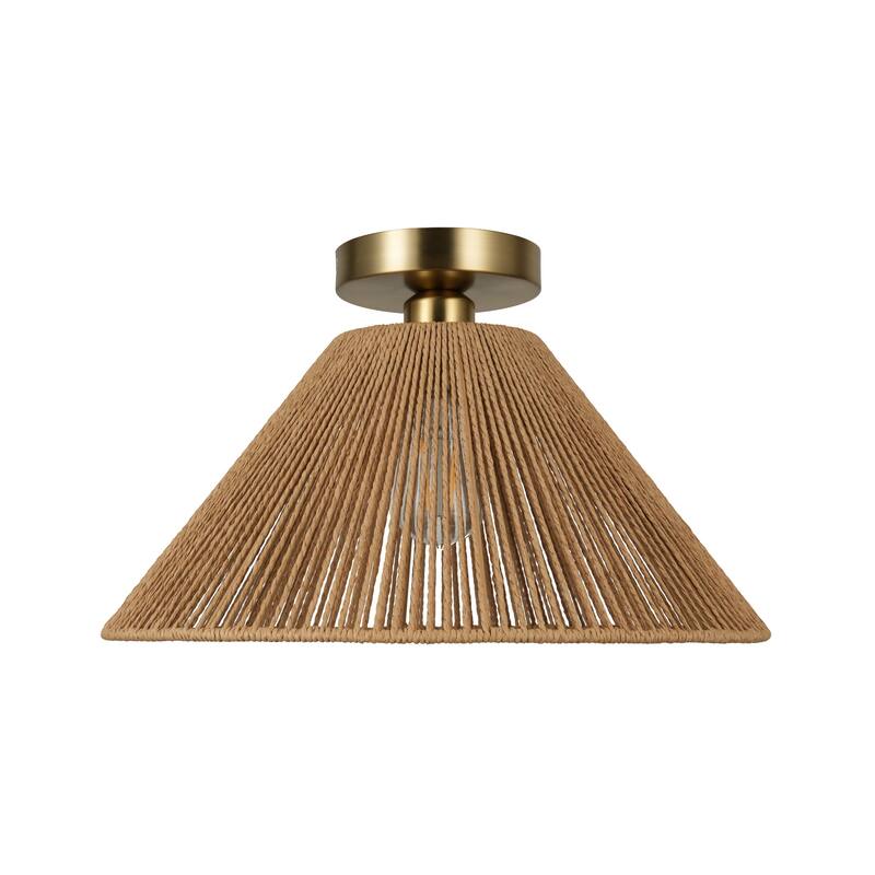 Kenroy Home Twine 1-Light Semi-Flush Mount - Brushed Gold