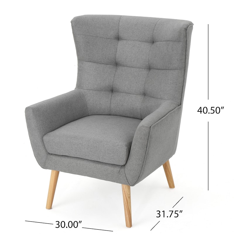Grey 32.5" High Back Wingback Chair