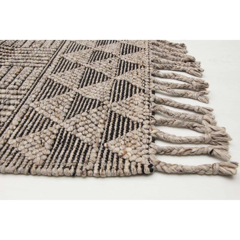 ECARPETGALLERY Braid weave Sienna Taupe Wool Rug - 5'4 x 7'2