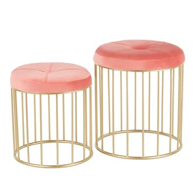 Canary Gold Nesting Ottomans