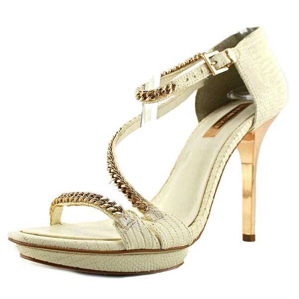 Shop BCBG Max Azria Priela Open-Toe Leather Heels - Free Shipping Today ...