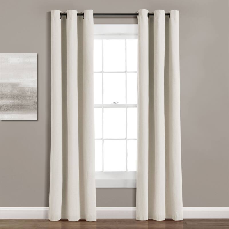 Lush Decor Insulated Grommet Blackout Linen Window Curtain Panel Single