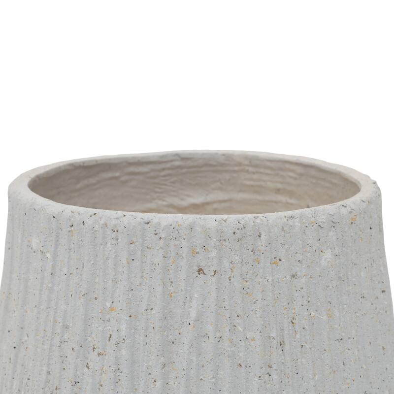 11"Dia x 9.06"H Large Round Planters, Outdoor Planters with Drainage Holes, Plant Pot with Cement Texture Plant Pots