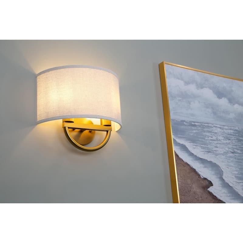 2-light vanity light linen mount light fabric wall light