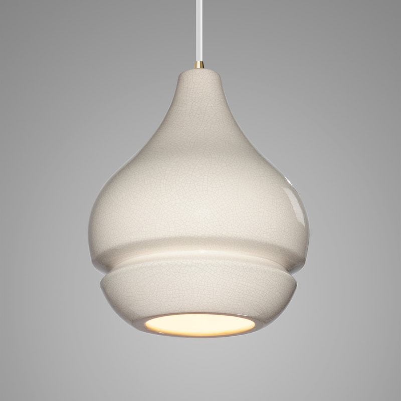 Carson Carrington Sallberg 1-light Antique Brass Pendant - Antique Brass, White Crackle, White
