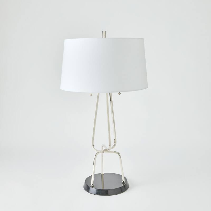 Intersecting Nickel Lamp - 33.5"H x 18"Dia.