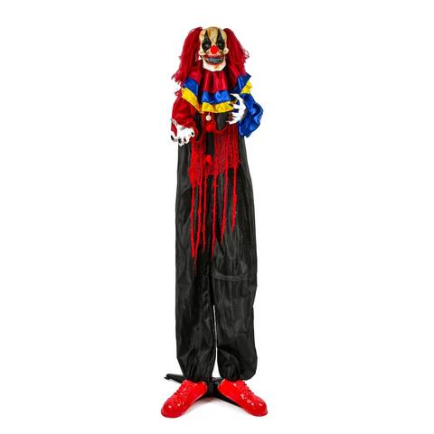 63" Animated Halloween Creepy Clown, Sound Activated