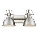 preview thumbnail 1 of 6, Golden Lighting Duncan 2 Light 17" Wide Bathroom Vanity Light Pewter / Pewter
