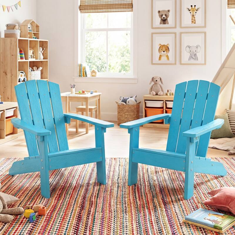 Gymax 4PCS Kid's Adirondack Chair All-Weather HDPE Toddler Lawn Chair