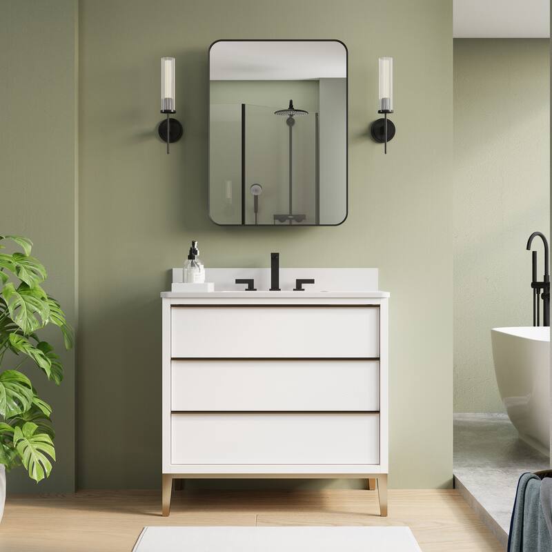 Recessed or Surface Wall Mount Bathroom Mirror Medicine Cabinet With Adjustable Glass Shelves