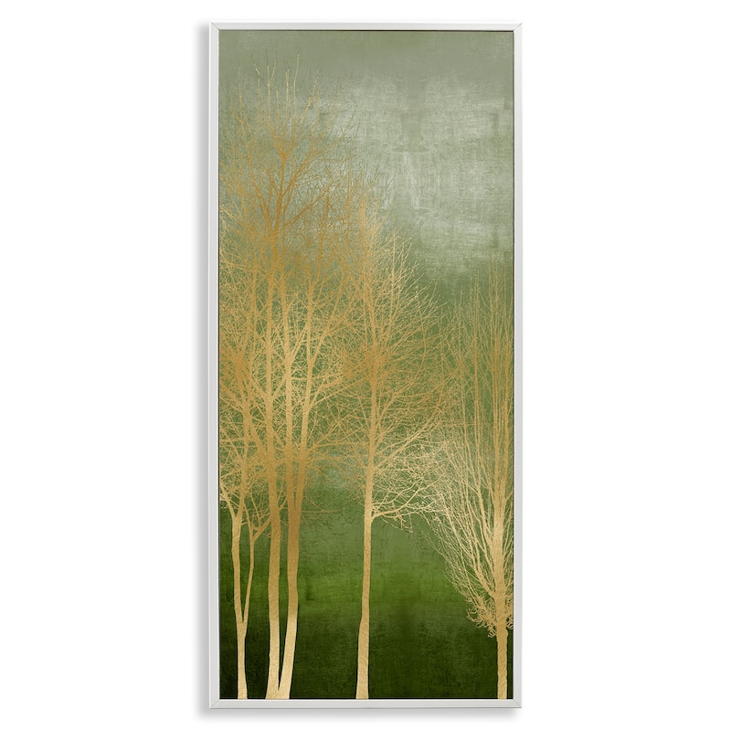 Stupell Minimal Gold Branches Framed Giclee Art Design By Kate Bennett - 13 x 30 - White